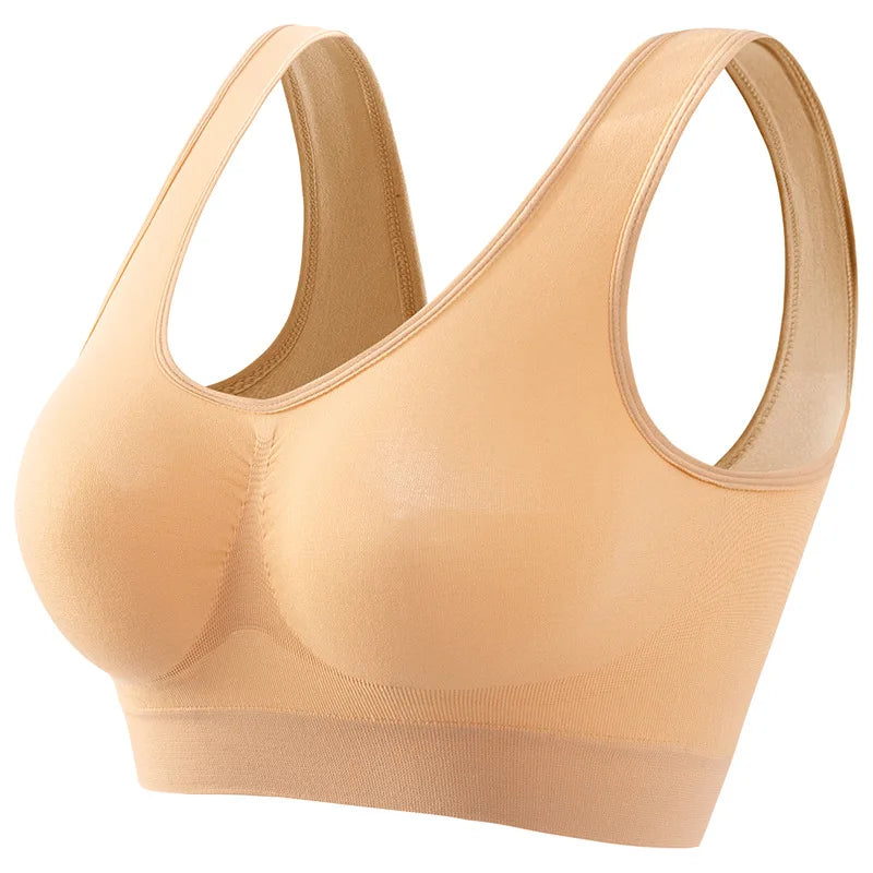 Brassière Sport Femme Sans Armature Grande Taille – Rembourrage Amovible, Sans Couture, Yoga & Running – S à 5XL