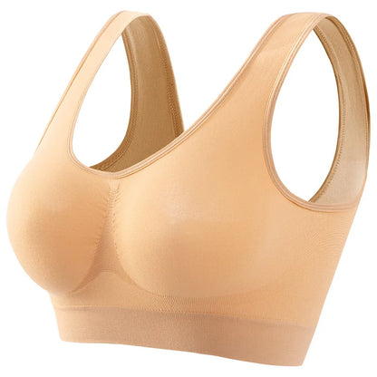 Brassière Sport Femme Sans Armature Grande Taille – Rembourrage Amovible, Sans Couture, Yoga & Running – S à 5XL