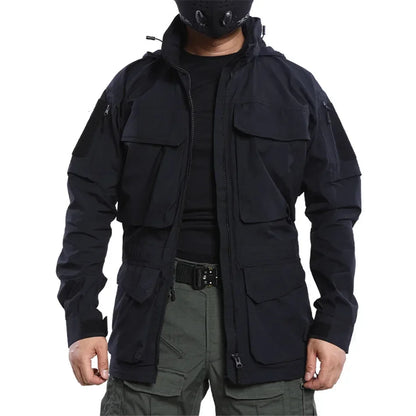 Veste coupe-vent tactique homme M2 – Capuche et poches multiples