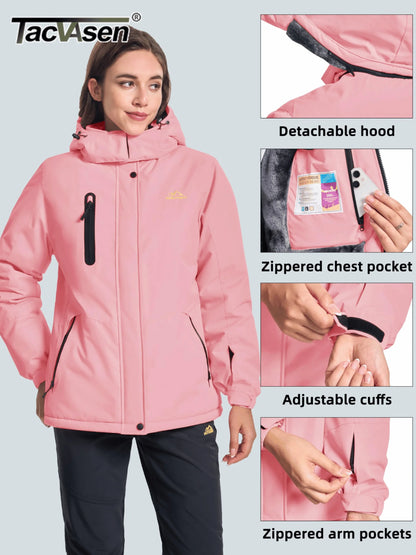 Veste Parka Hivernale TACVASEN pour Femme – Manteau à Capuche en Polaire, Imperméable et Coupe-Vent avec 5 Poches Zippées pour Ski et Snowboard - BLACKBEARD OUTDOOR INDUSTRIES