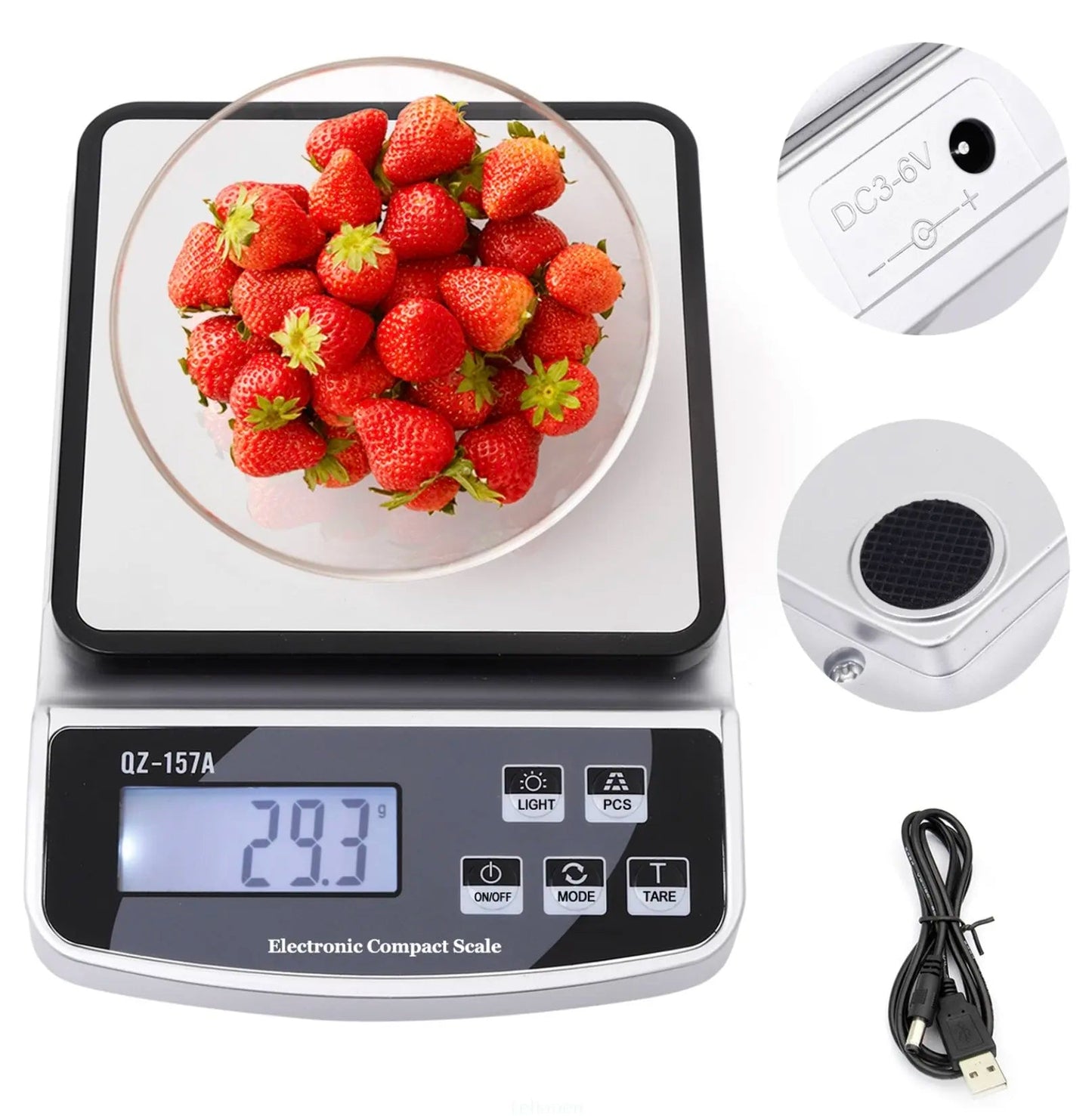 Balance Électronique de Cuisine 15KG / 3KG – Rechargeable USB, Haute Précision, Étanche, Multifonction Ma boutique