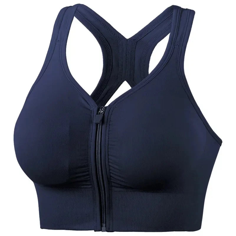 Brassière Sport Femme Zip Frontal – Soutien-Gorge Running Yoga Respirant