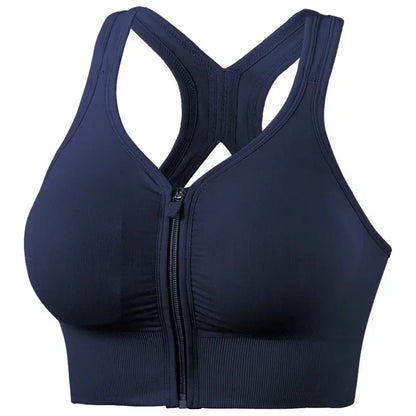 Brassière Sport Femme Zip Frontal – Soutien-Gorge Running Yoga Respirant