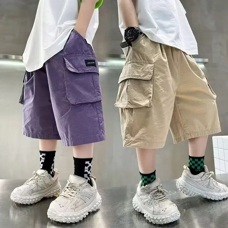 Short Cargo Garçon – Coton Léger Poches Larges Été (4-14 ans)