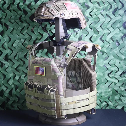 Kit Tactique Enfant – Casque + Gilet Camouflage Militaire CS Outdoor