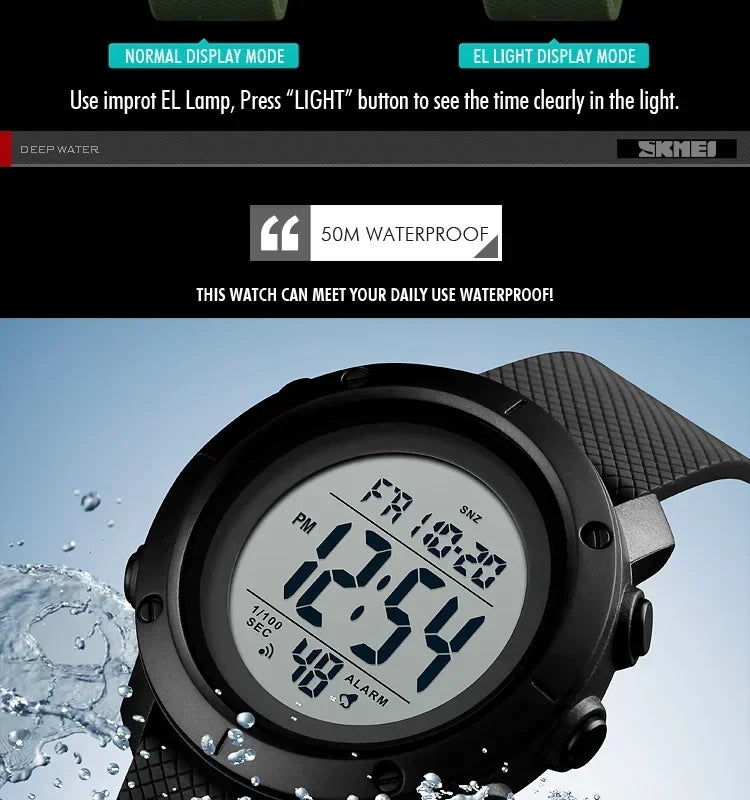 Montre Digitale Homme SKMEI 1426 – Sport, Alarme, Étanche 5Bar - BLACKBEARD OUTDOOR INDUSTRIES