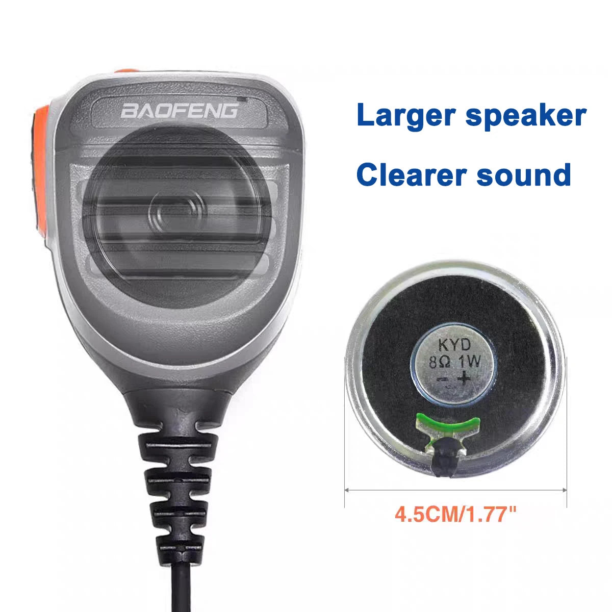 Micro-Haut-Parleur PTT Étanche Baofeng – Compatible UV-9R Pro, UV-68, BF-9700, Ham Radio