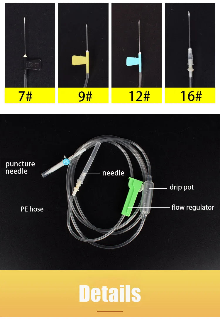 Kit d’Injection Vétérinaire Stérile Jetable avec Tubulure d’Infusion et Aiguille Goutte à Goutte Ma boutique
