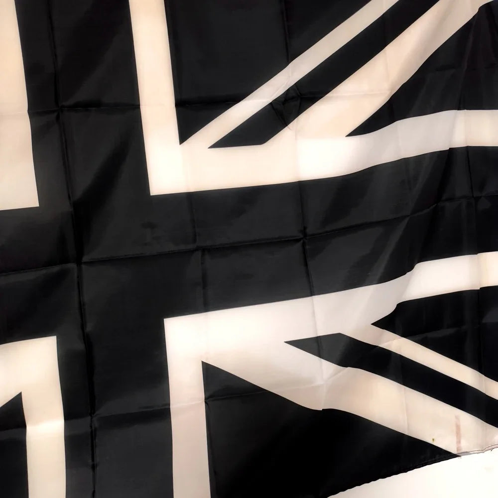 Drapeau Union Jack UK Noir et Blanc en Polyester - 90x150 cm - Décoration Extérieure et Intérieure BLACKBEARD OUTDOOR INDUSTRIES