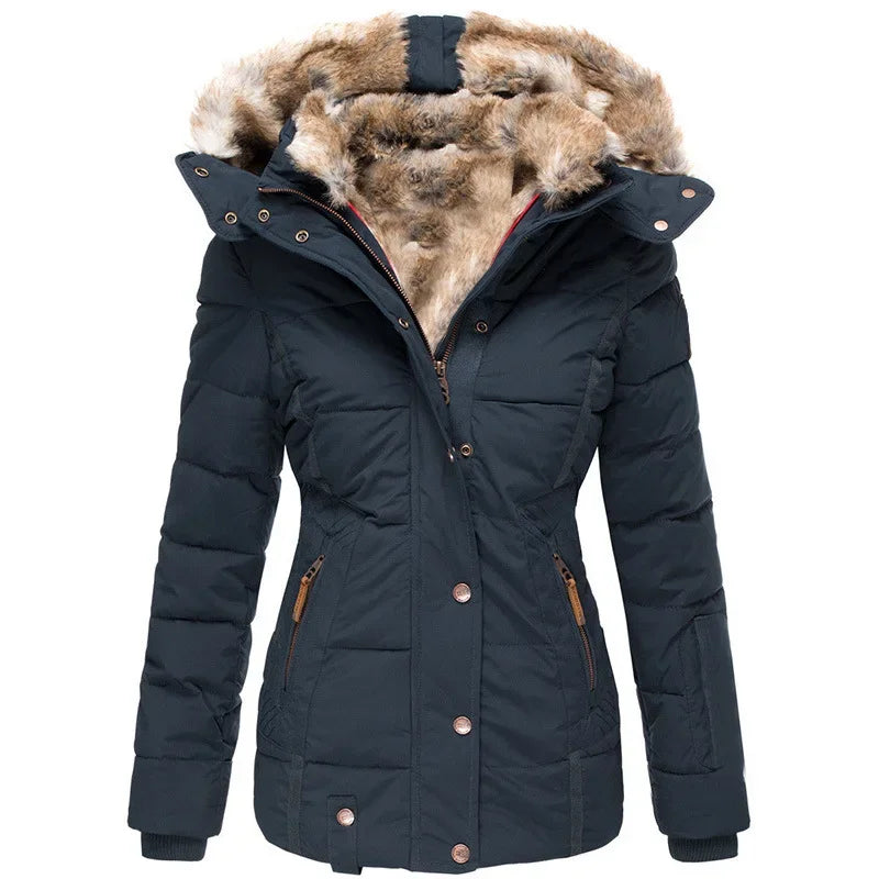 Parka longue femme à capuche zippée, du S au 5XL