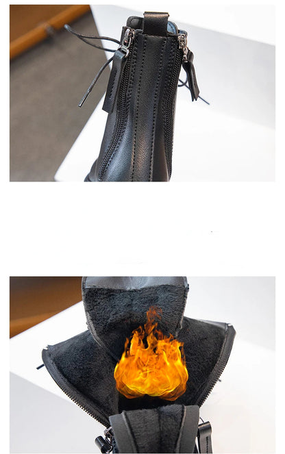 bottines fille cuir noir Ma boutique