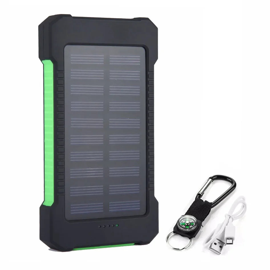 Power Bank Solaire 20 000mAh Étanche – Chargeur d'Urgence avec LED SOS & Boussole - BLACKBEARD OUTDOOR INDUSTRIES