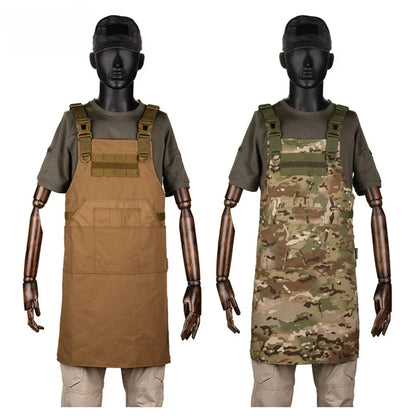 Tablier tactique 12 poches MOLLE, camouflage ou uni, taille unique