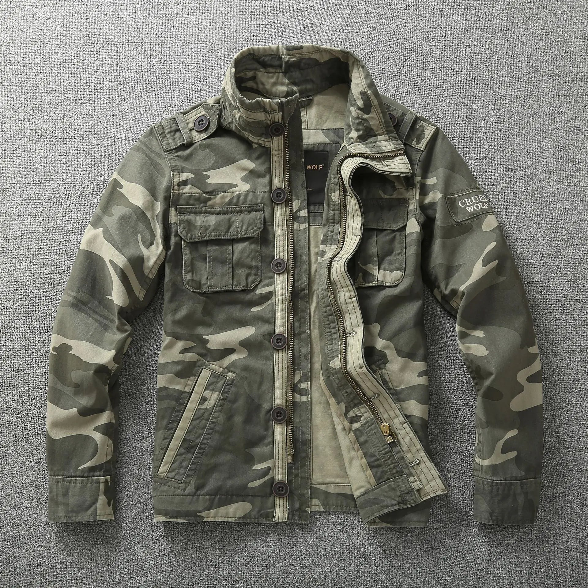 Veste Militaire vintage Camouflage Homme – Décontractée & Résistante | Printemps & Automne - BLACKBEARD OUTDOOR INDUSTRIES