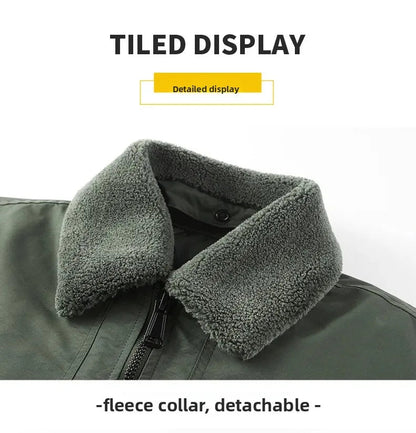 Men's Casual Thickened Cotton Jacket Removable Fur Collar Autumn Winter Warm Stand Collar Looseness Style Chinese Origin BLACKBEARD OUTDOOR INDUSTRIES