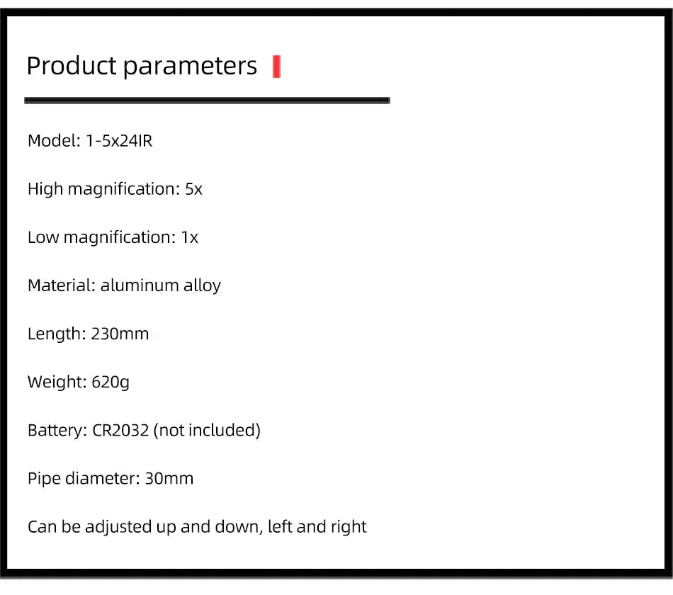 Lunette de Tir Tactique 1-5x24 avec Réticule Illuminé Rouge et Vert – Compacte pour AR15 Ma boutique