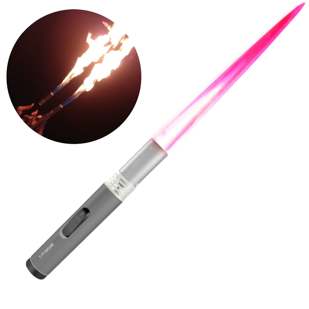 Briquet chalumeau tempête en métal, flamme jet rose