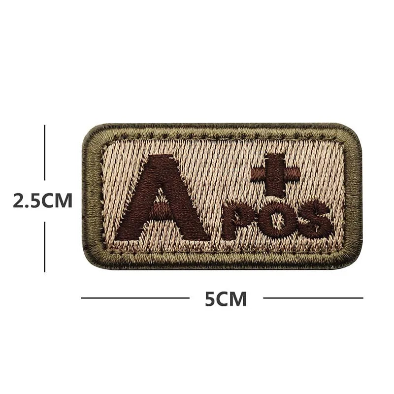 Écusson Groupe Sanguin 2,5 × 5 cm – Patch Tactique Brodé avec Velcro A/B/AB/O Pos-Neg - BLACKBEARD OUTDOOR INDUSTRIES