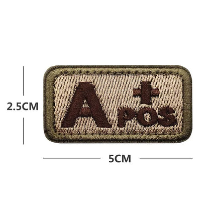 Écusson Groupe Sanguin 2,5 × 5 cm – Patch Tactique Brodé avec Velcro A/B/AB/O Pos-Neg - BLACKBEARD OUTDOOR INDUSTRIES