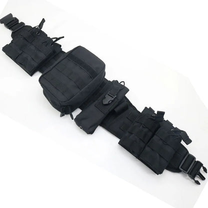 Kit Ceinture Tactique MOLLE Multifonction + Sacoche de Taille – Oxford 900D Camouflage