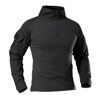 T-Shirt Tactique Militaire Manches Longues – Camouflage CP, Coton DRYTEC, Homme