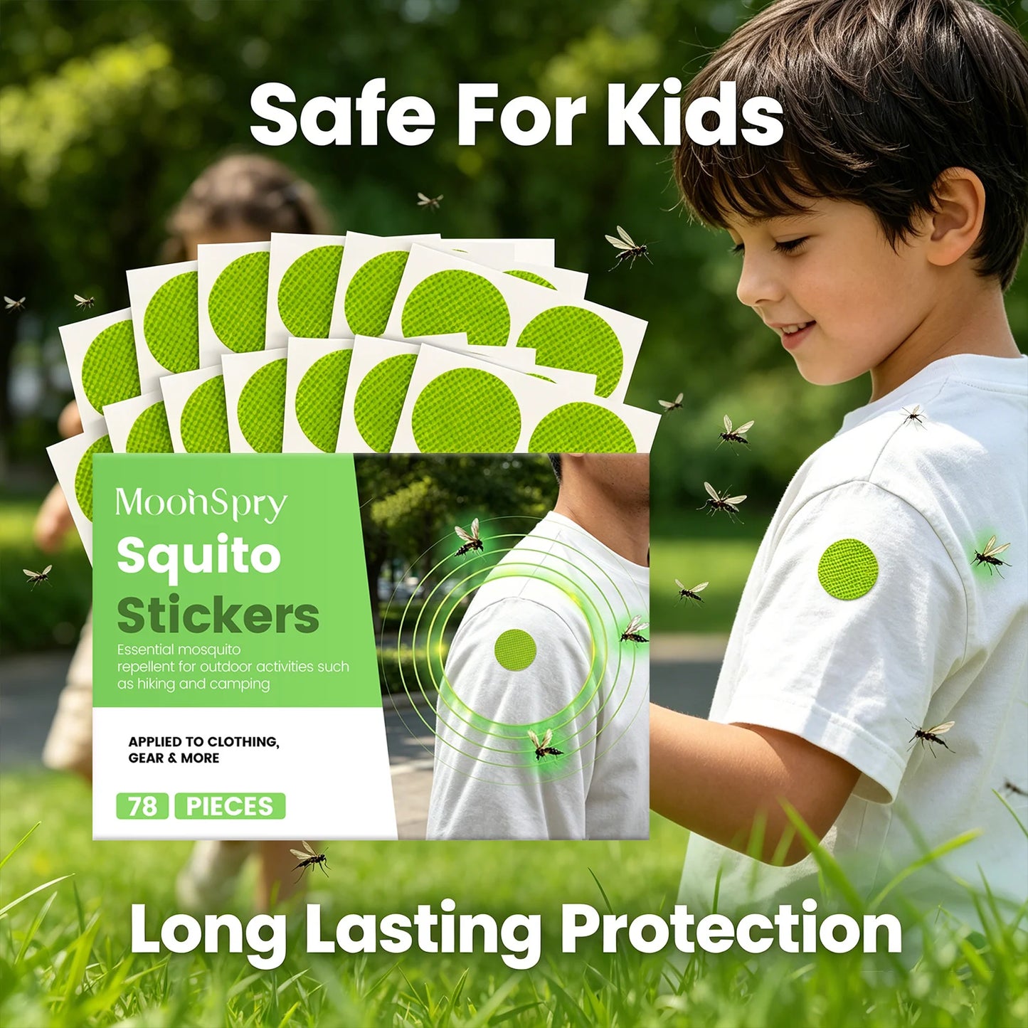 Patch Anti-Moustique Naturel – Huile Essentielle, Longue Durée, Lot de 78 – Extérieur Enfants Adultes