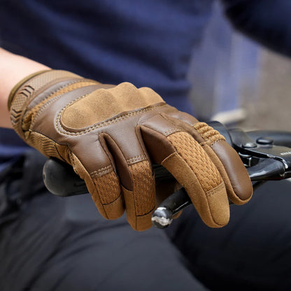 Gants Moto Tactiles en Cuir PU – Protection Totale & Confort Haut de Gamme - BLACKBEARD OUTDOOR INDUSTRIES