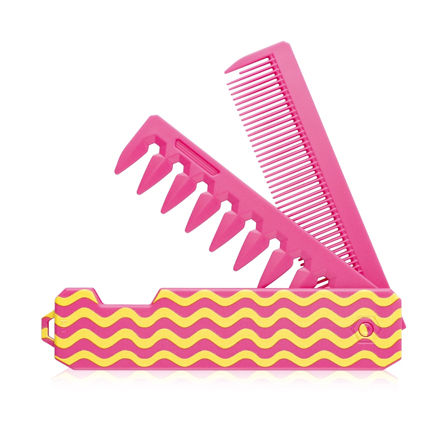 Peigne Pliable 2/3-en-1 Unisexe – Dents Larges & Denses, Barbe & Coiffure, Antistatique