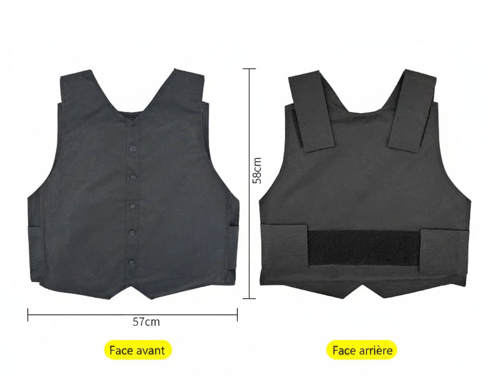 Gilet Anti-Perforation Souple Multicouches – Protection Anti-Couteau Corps Entier pour Agents de Securite, Intervention et Usage Tactique