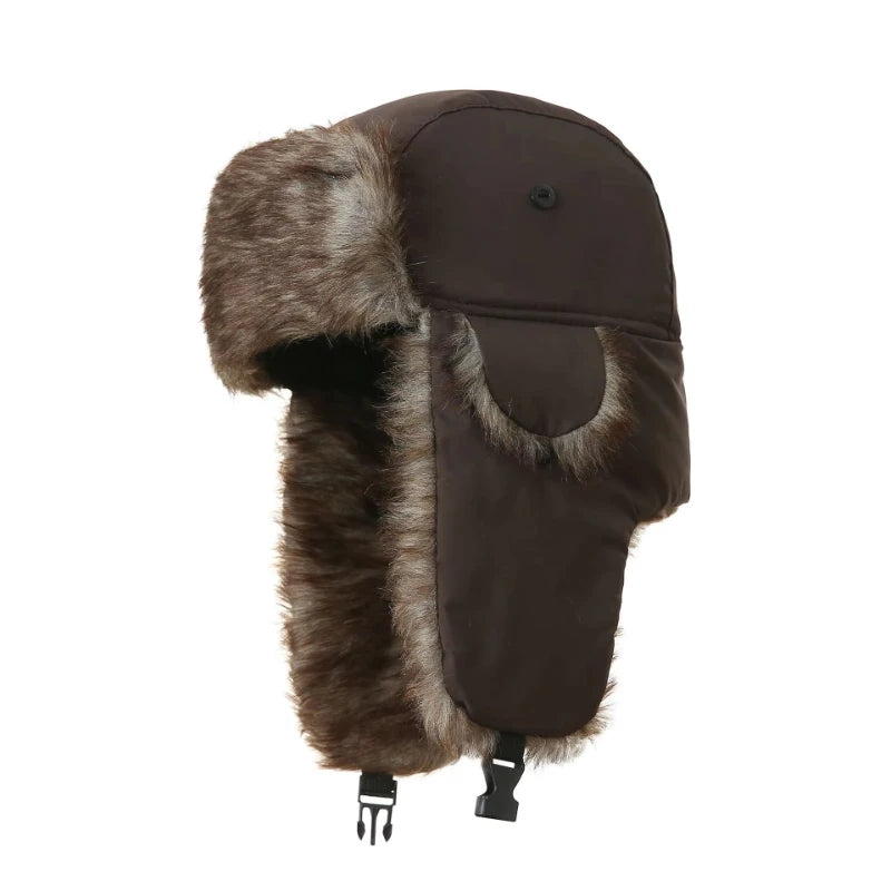 Chapka Ushanka Russe Imperméable - Doublure Fausse Fourrure, Ski et Hiver