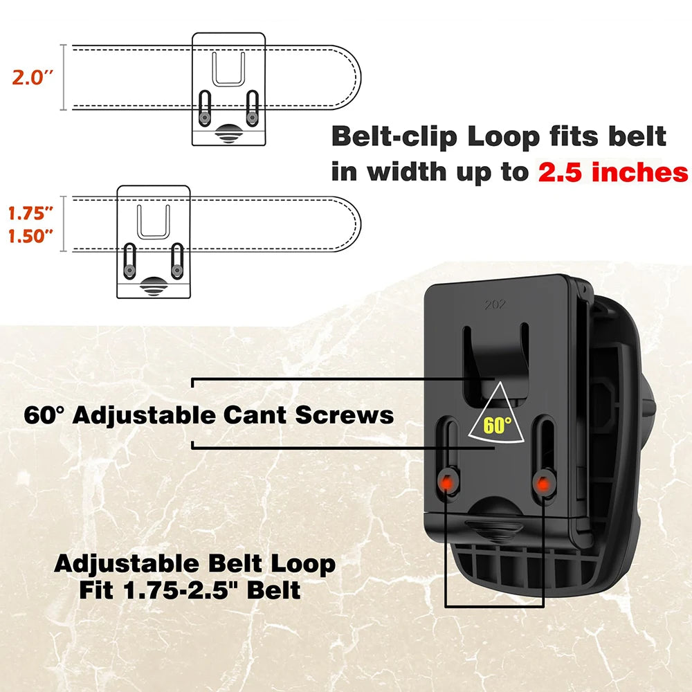 Étui Universel pour Menottes avec Ouverture Supérieure – Verrouillage Sécurisé et Clip Réglable à 60° pour Ceinture de 2 pouces - BLACKBEARD OUTDOOR INDUSTRIES