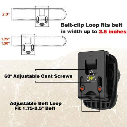 Étui Universel pour Menottes avec Ouverture Supérieure – Verrouillage Sécurisé et Clip Réglable à 60° pour Ceinture de 2 pouces - BLACKBEARD OUTDOOR INDUSTRIES