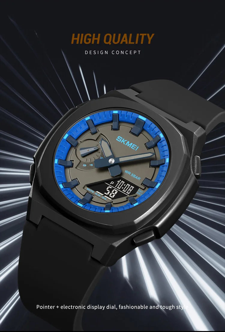 Montre de Sport SKMEI 2091 pour Homme – Montre Numérique Militaire Résistante à l'Eau avec Fonction Compte à Rebours et Date - BLACKBEARD OUTDOOR INDUSTRIES