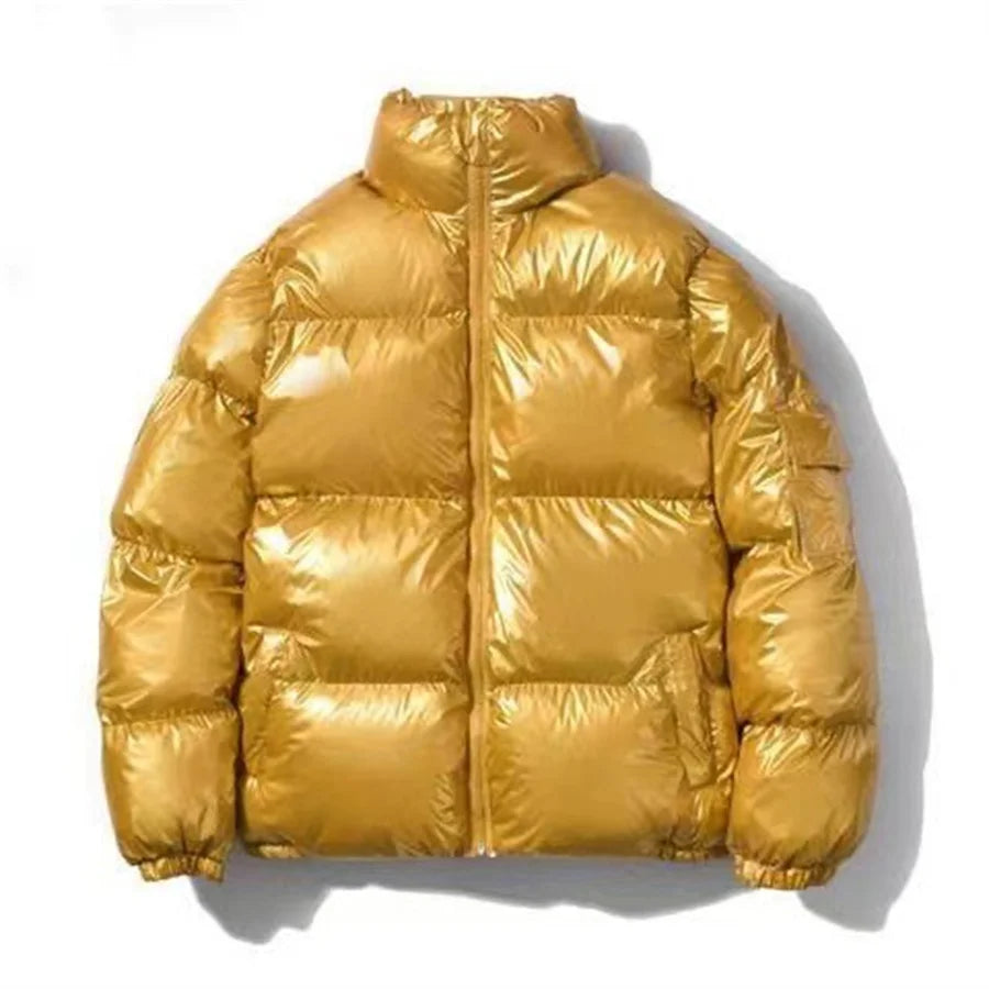 Doudoune brillante unisexe à col montant, du M au 5XL