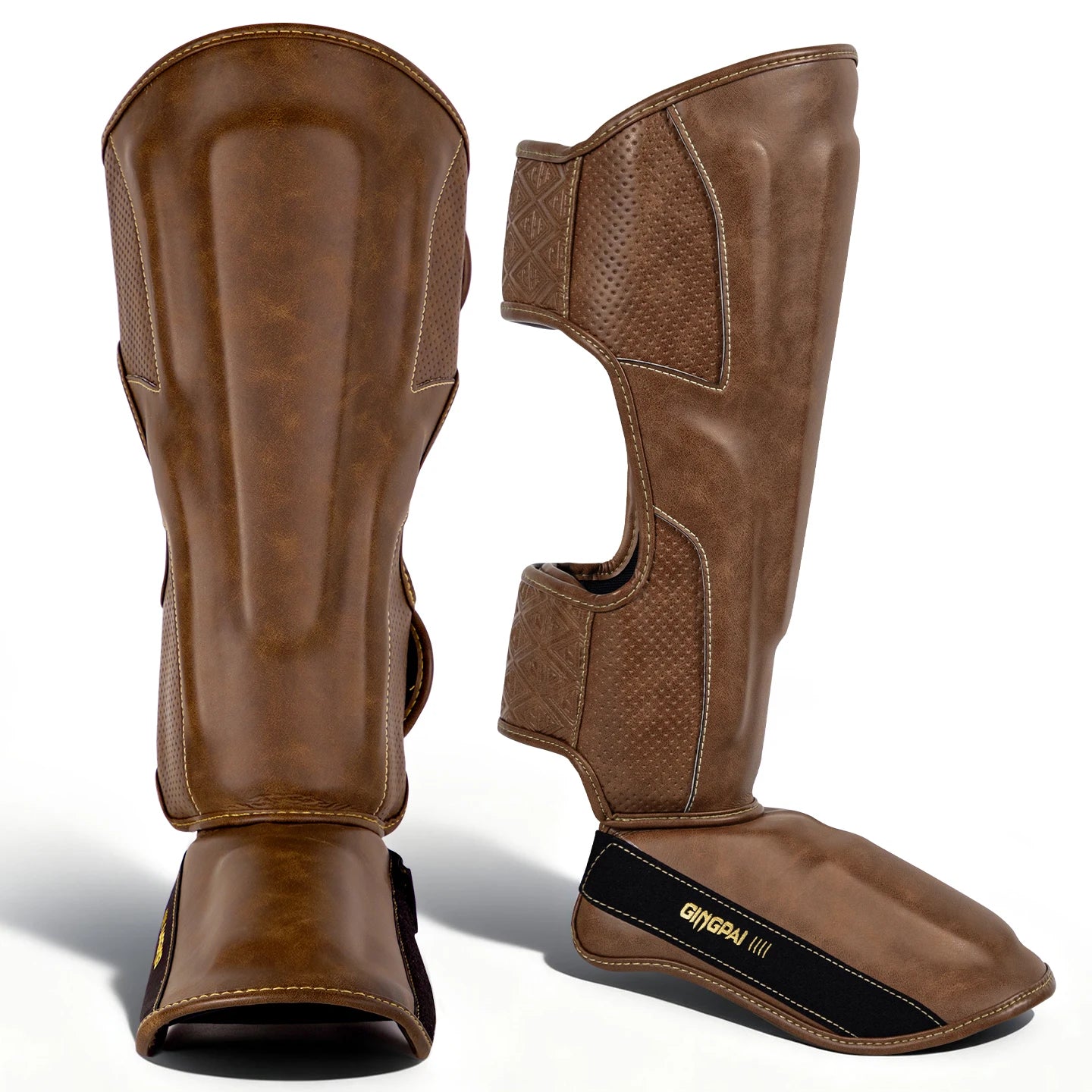 Tibières Professionnelles Cuir PU – Protège-Tibia & Pied Sanda, Muay Thai, Boxe | M à XL | 5 Coloris - BLACKBEARD OUTDOOR INDUSTRIES