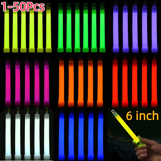 Lot de 50 Bâtons Lumineux Fluorescents 15 cm Équipement de Survie Militaire | Camping, Randonnée, SOS, Urgence, Fête | - BLACKBEARD OUTDOOR INDUSTRIES
