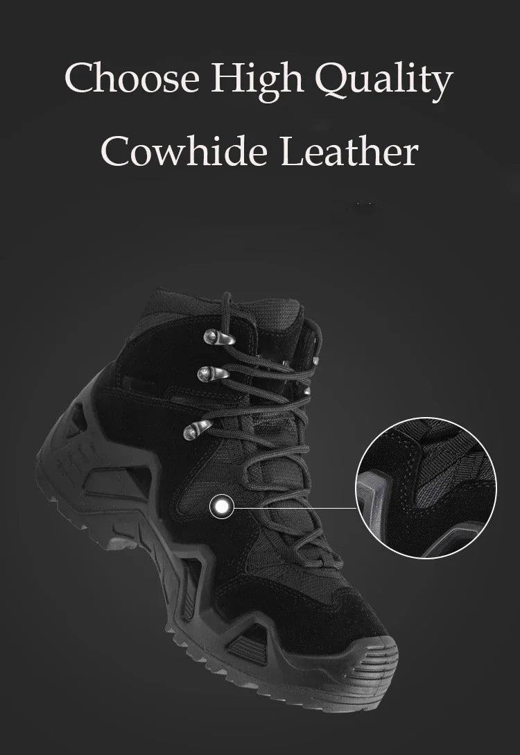 Chaussures Tactiques Mi-Hautes Militaires Désert – Cuir Suède, Randonnée & Outdoor, 39-46
