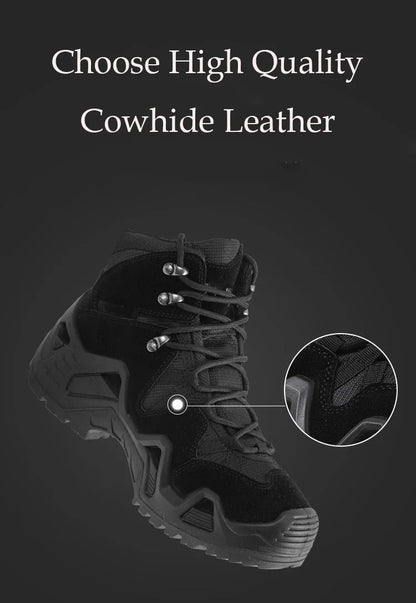 Chaussures Tactiques Mi-Hautes Militaires Désert – Cuir Suède, Randonnée & Outdoor, 39-46