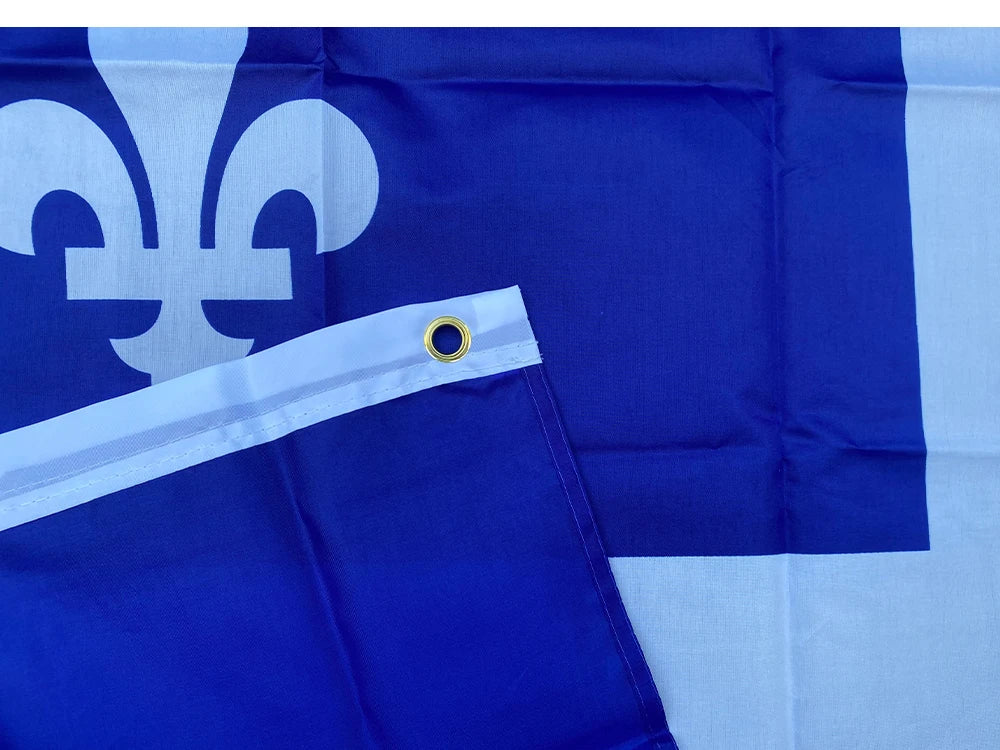 Drapeau du Québec – Fleurs de Lis – 90x150 cm – Polyester avec Œillets en Laiton – 3x5 Ft BLACKBEARD OUTDOOR INDUSTRIES