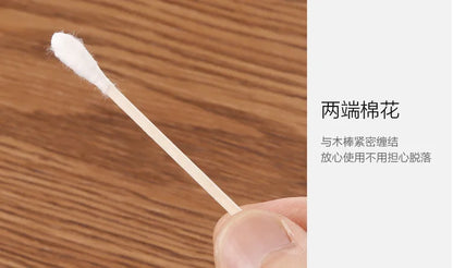 Coton-Tiges Double Têtes – Bâtonnets en Bois avec Embouts en Coton Pur – Nettoyage Nez, Oreilles & Soins Beauté - BLACKBEARD OUTDOOR INDUSTRIES