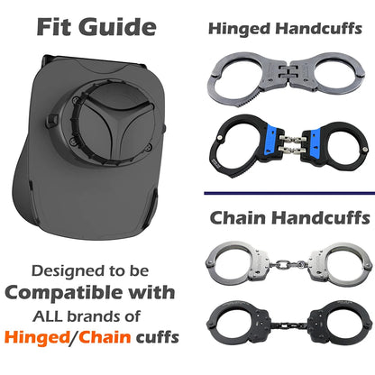Étui Universel pour Menottes avec Ouverture Supérieure – Verrouillage Sécurisé et Clip Réglable à 60° pour Ceinture de 2 pouces - BLACKBEARD OUTDOOR INDUSTRIES