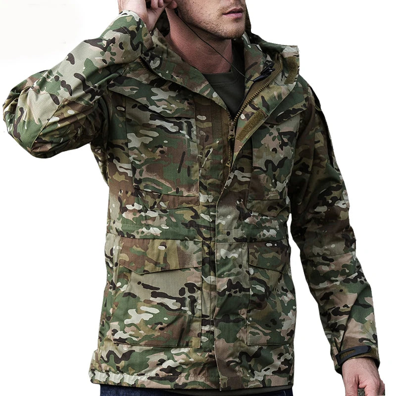 Veste M65 Militaire Homme | Coupe-Vent Tactique Étanche avec Capuche – Hiver/Automne - BLACKBEARD OUTDOOR INDUSTRIES