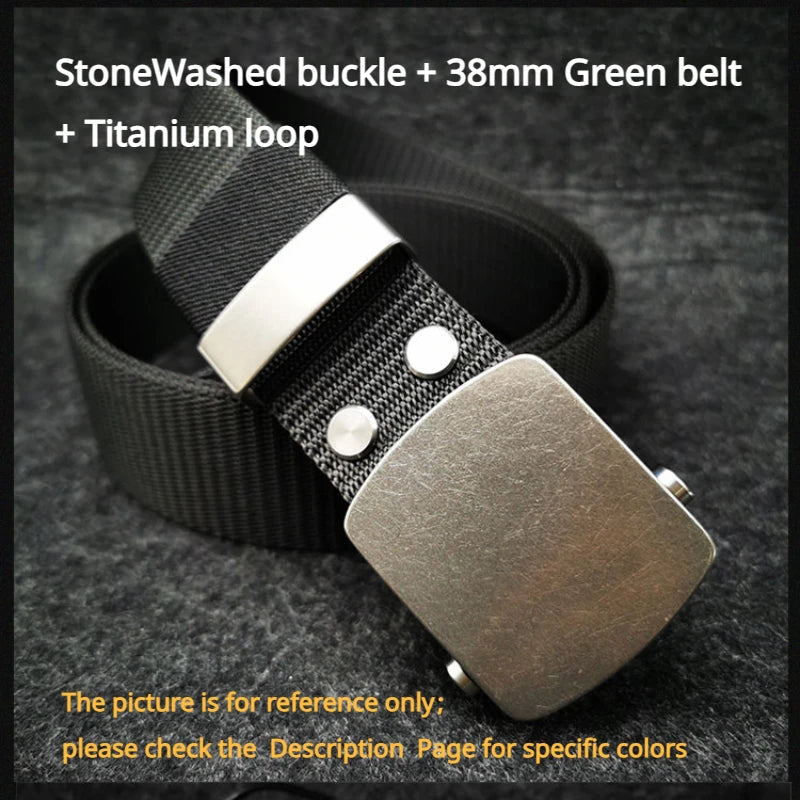 Ceinture Tactique en Nylon avec Boucle Automatique en Titane Pur (35/38 mm) Ma boutique