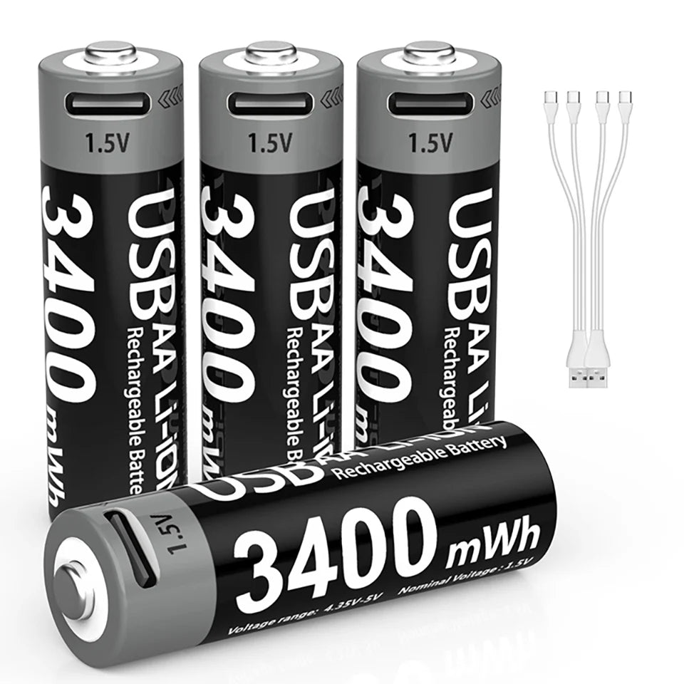 batterie rechargeable MATOV AA 1,5 V 3400mWh Ma boutique