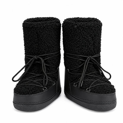 Bottes de neige à fourrure et semelle épaisse