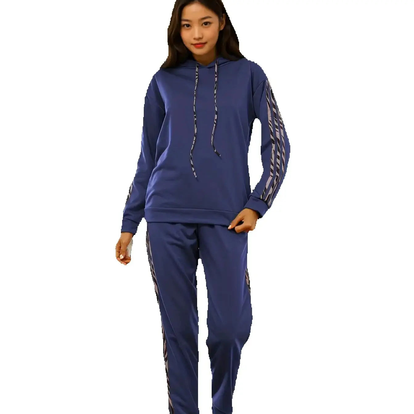 Ensemble Survêtement 2 Pièces Femme – Sweatshirt à Capuche et Pantalon à Cordon Casual