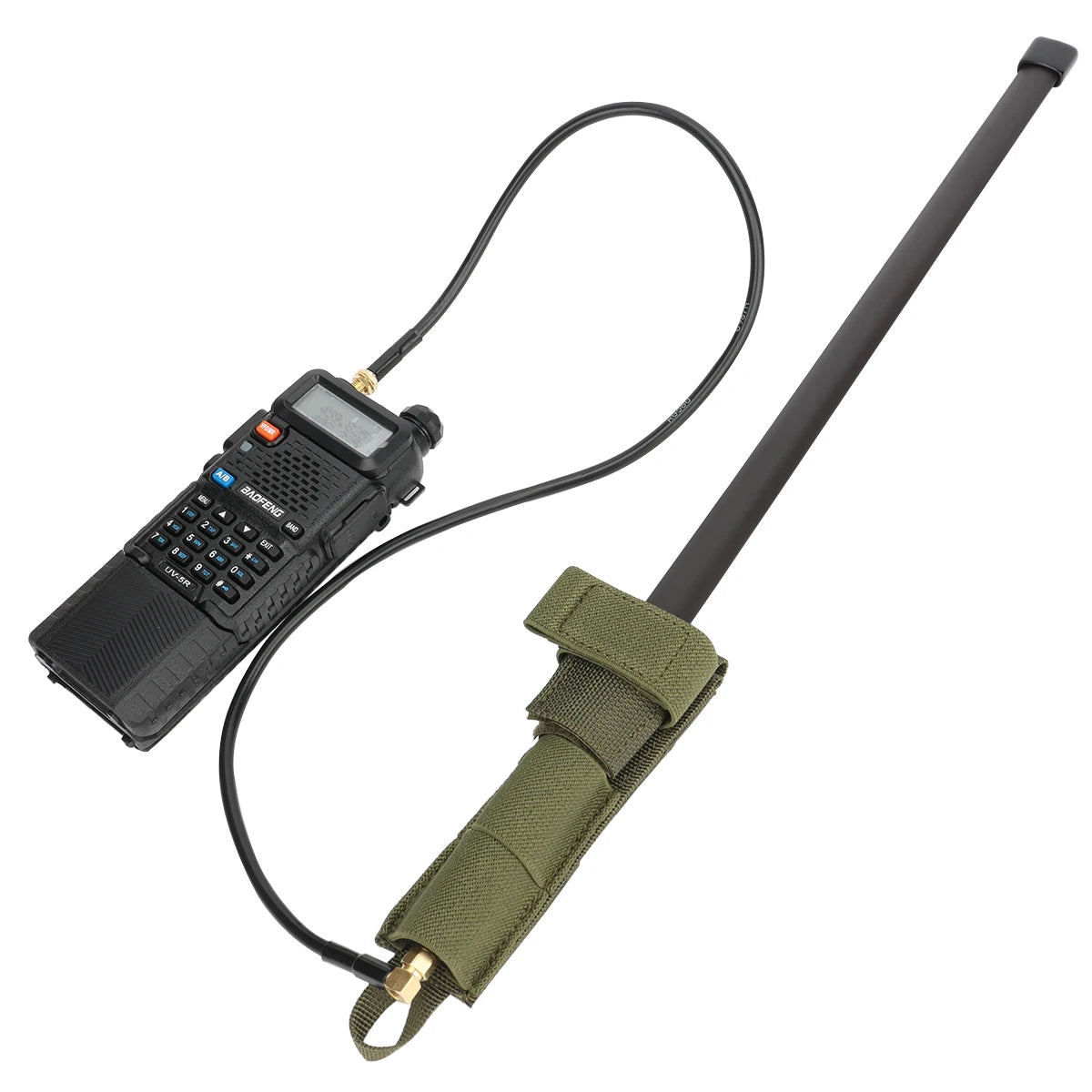 ABBREE AR-152 / AR-148 – Antenne Tactique avec Câble Coaxial SMA-Femelle pour Baofeng UV-5R / UV-82 / UV-9R Plus - BLACKBEARD OUTDOOR INDUSTRIES