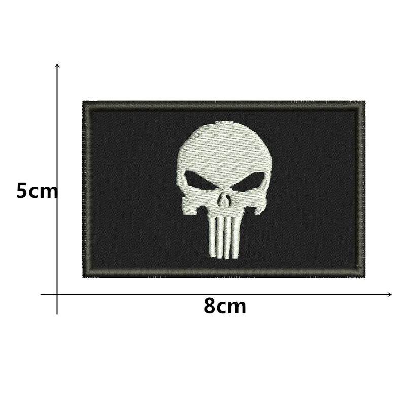 Patch Brodé Logo Skull 3D – Patch Tactique à Fixation par Crochet et Boucle – pour Vêtements, Sacs à Dos, Casquettes et Jeans - BLACKBEARD OUTDOOR INDUSTRIES