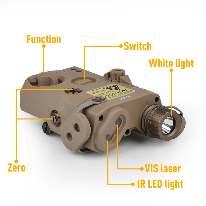 WADSN PEQ-15 LA-5C Désignateur Laser Tactique Rouge Vert Bleu – Rail 20mm - BLACKBEARD OUTDOOR INDUSTRIES
