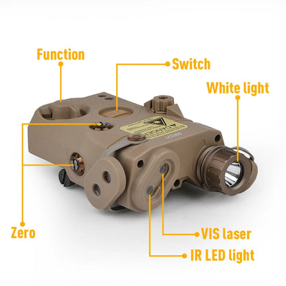 WADSN PEQ-15 LA-5C Désignateur Laser Tactique Rouge Vert Bleu – Rail 20mm - BLACKBEARD OUTDOOR INDUSTRIES